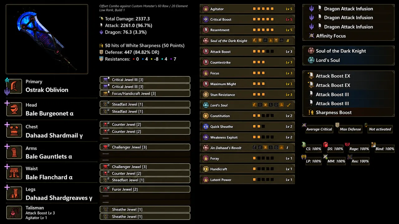 Great Sword — Bale Resentment · Dragon Element